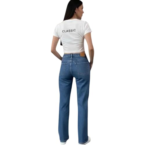 Image of Women's High Rise Straight Fit Jeans||Comfort Fit Straight Jeans
