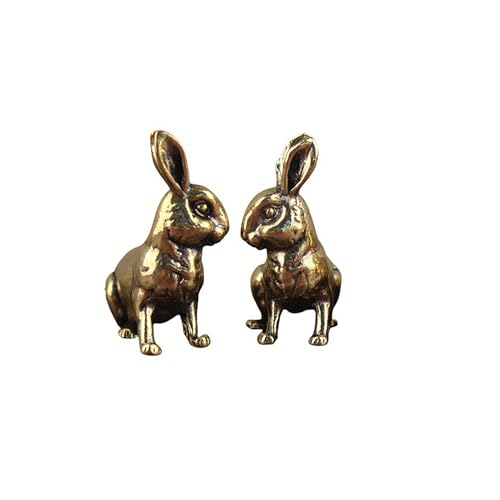 Set de estatuas pequeñas de conejo de latón para decoración
