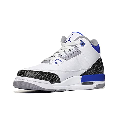 Jordan Air 3 Retro (Big Kid) White/Racer Blue/Black/Cement Grey 3.5 Big Kid M