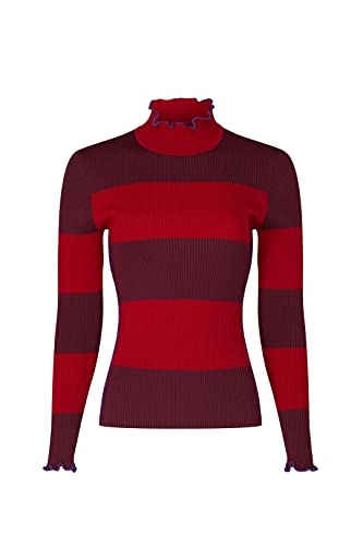 Image of Rent The Runway Pre-Loved Ruffle Trim Striped Sweater