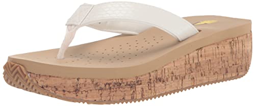 Volatile Women's Neville Flat Sandal, White Snake, 6 #TOP26