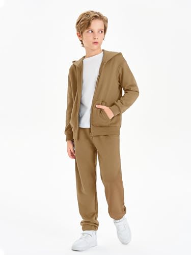 Image of Haloumoning Boys Sweatsuits Kids Active Zip Hoodie Sweatershirt and Jogger Sweatpants 5-14 Years