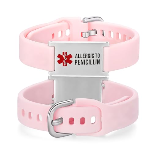Image of LinnaLove Medical Alert ID Bracelet - Adjustable Silicone Band, Custom or Pre-Engraved Options, QR Code Available
