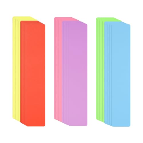 PATIKIL Book Dividers with Tab, 11.8x2 Multicolor Plastic Book Binder Index Card Files Dividers Separator with Sticker on for Storage Box Drawer Magazines Vinyl Record, 48Pcs