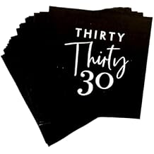 40pcs Black and Silver 30th Birthday Napkins,Men Women 30th Birthday Party Decorations Napkins,30th Anniversary Party Cocktail Napkins
