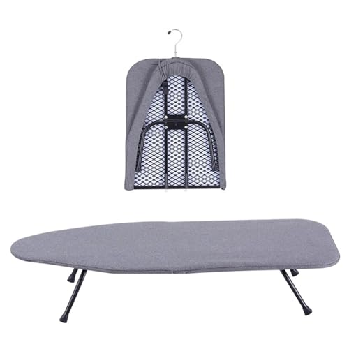 PA-DABAOO Tabla De Planchar Pequeña Plegable con Panel De Malla Metálica Y Cubierta Resistente Al Calor, Ideal para Espacios Reducidos Y Viajes.