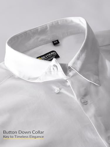 Image of BEYOUNG Regular Fit Formal Satin Shirt for Men | Full Sleeves | Men's Stylish Satin Silk Shirt | Formal Shirt | Buttondown Collar | Satin Solid Shirt for Men