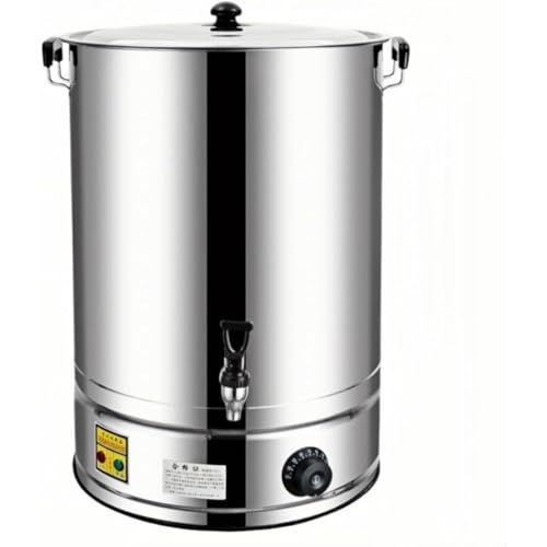 NYHGOXM 業務用 大容量電気ケトル 20L/30L/40L/50L ステンレス製 保温ポット 給湯器 【空焚き防止・省エネ設計】飲食店のコーヒー/ミルクティー給湯に 食堂・イベント用 (シルバー,30L)