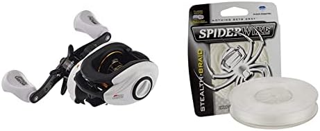 Abu Garcia Pro Max & Max Pro Low Profile Baitcast Fishing Reel, Right, Handed & Berkley ProSpec® Chrome 100% Fluoro Leader, Translucent, 15lb | 6.8kg, 125yd | 114m Fishing Line
