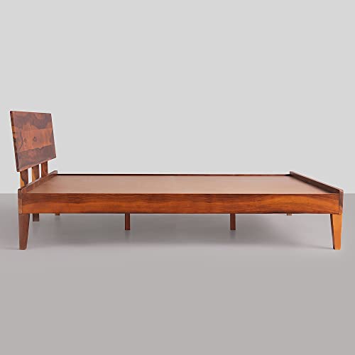 Sleepyhead Bed G | Premium Solid Sheesham Wood King Size Bed (Honey Brown)