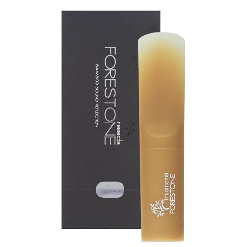 Forestone Traditional Synthetic Clarinet Saxophone Reed - French Filed Cut with Hybrid Bamboo Material - Robust and Clear Sound Profile - Long-Lasting - Made in Japan Extra Soft