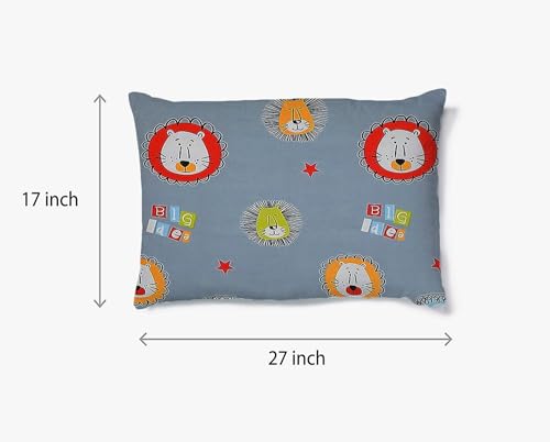 Image of Filymore Lion Double bedsheet for Girls Kid bedsheet for Queen Size Bed 240 TC Microfiber Soft Cartoon bedcover for Kids Room (90x90 Inches)(Dark Grey)