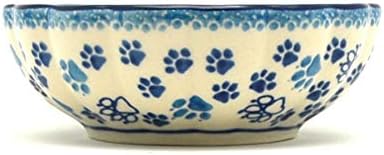 Polish Pottery Bowl - Shallow Scalloped - Small - Boo Boo Kitty