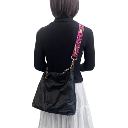 Image of Purse Strap Replacement Wide Adjustable Crossbody Shoulder Strap Guitar Straps for Handbags Leopard Rose