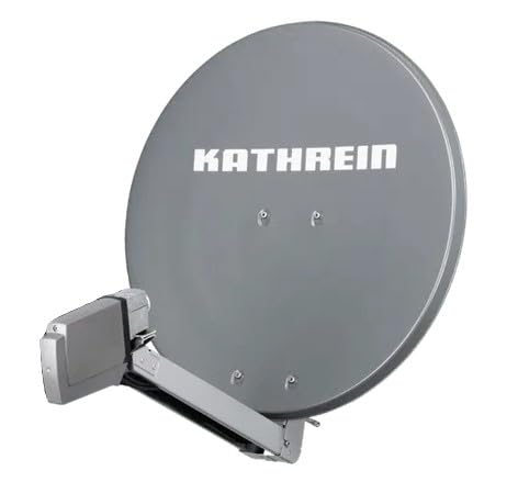Kathrein HD-satellietinstallatie voor 4 aansluitingen met Kathrein CAS 80 (75cm) in grijs Quad LNB - voor HDTV 1080p, 3D, ultra HD 4K