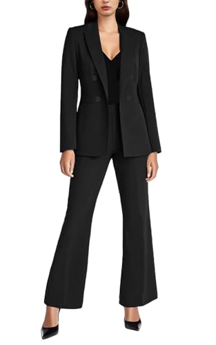 Chic Women's Black Blazer and Pants Set for Work and Beyond
