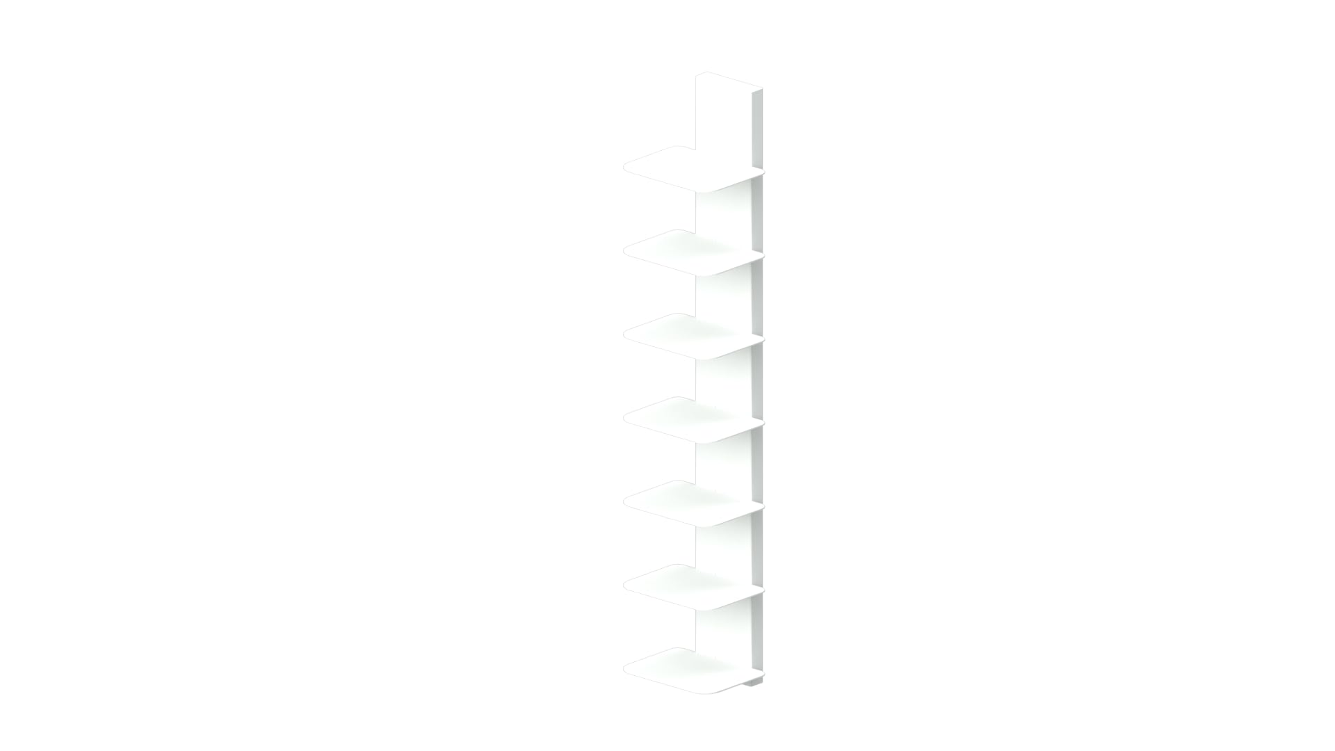 Flo.mar Librería Estantería Vertical de Pared en Metal Resistente con 7 Estantes 20x15 cm, Estanterías Metálicas Modernas para Libros Hogar y Oficina (Blanco, 103 cm)