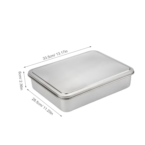 Molde Rectangular 33.5x28.5x6 de Acero Inoxidable para Tartas con Tapa 8