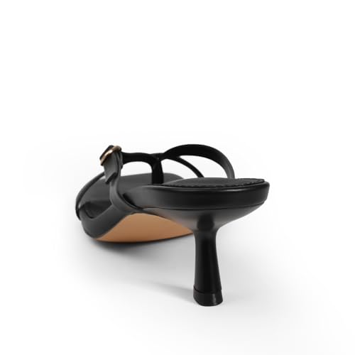 Kitten Heels Square Toe Flip Flop Low Mule Sandal for Women Dressy Comfort Buckle Cute Sexy Shoe3