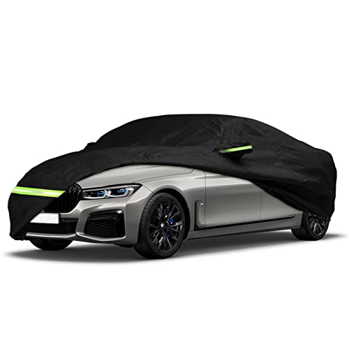 YIXIN Waterproof 210T Car Covers for BMW 7 Series 2010-2024 ,Fit 100% Waterproof with Windproof Strap & Single Door Zipper (for BMW 728i 730i 740i 750i 730li 740li 750li 760li)