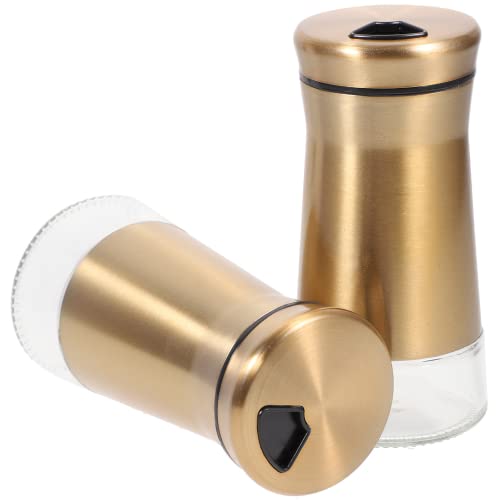 2-Pack Stainless Steel Salt and Pepper Shakers with Adjustable Pour Holes - Spice Dispenser for Himalayan Salt, Table Salt, White and Black Pepper