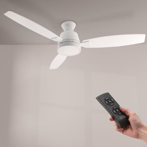 M Mimotec Ventilatore A Soffitto Led 108cm Con Motore DC Silenzioso: 6 Velocità, Telecomando, Luce Led Dimmerabile E Funzione Inverno/Estate