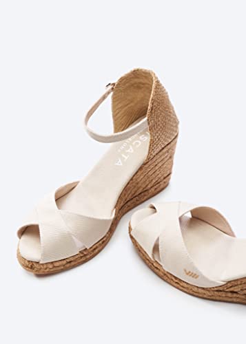 Image of VISCATA Aiguablava Canvas Wedges with Ankle Strap