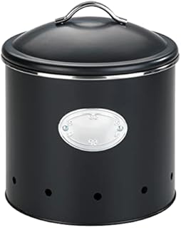 Wenko Nero Storage Container with Holes, Air-Permeable Capacity 4 L, Powder coated metal, Black