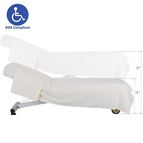 Image of EarthLite Ellora Electric Lift Massage Table with Manual Tilt, Made in USA, 30 inch x 73, Mystic Blue