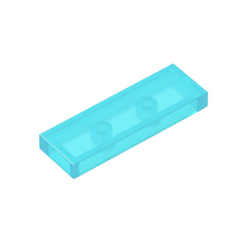 Gobricks 63864 Foundation Plate Tile 1x3 50 Pieces GDS-562 Compatible with Lego Building Blocks Color:Trans Light Blue โ image 1