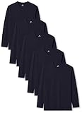 Basic-Must-Have Lower East Herren Langarmshirt mit V-Ausschnitt, 5er Pack, Gr. XXX-Large, Blau (Dunkelblau)