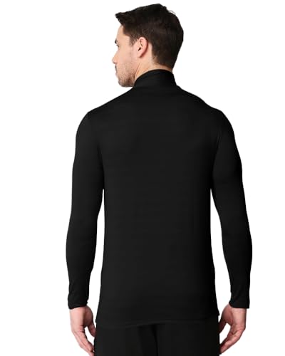 Image of EYEBOGLER Men High Neck Solid Full Sleeve Regular Fit T-Shirt