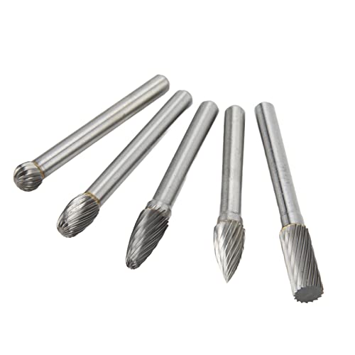 Juego de Fresas de Carburo de Tungsteno 5 Piezas 6mm Vástago miniatura 5
