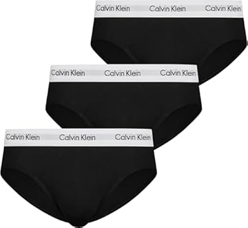 Calvin Klein Slip Hipster Confezione da 3 Uomo Cotone Elasticizzato, Nero (Black), M