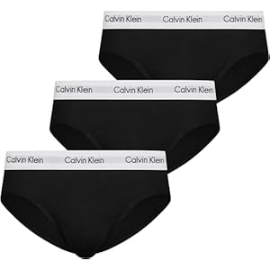 Calvin Klein Pack de 3 Calzoncillos Hip Brief para Hombre Algodón Elástico