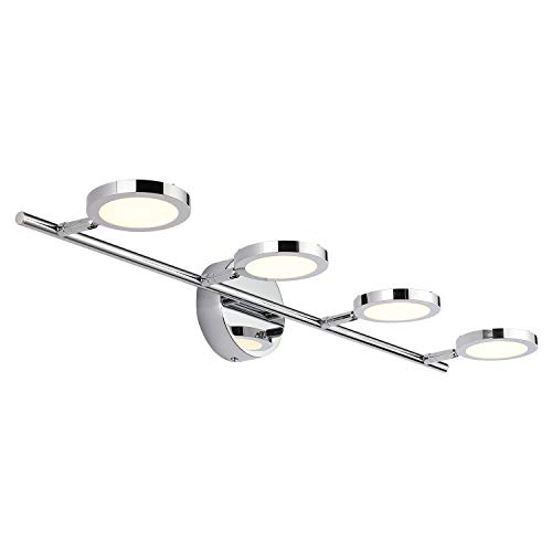 Joosenhouse Modern 4 Light Bathroom Vanity Lights Fixtures Chrome Finish, LED Wall Sconces Lamps Over Mirror in Home as Bath Decor Lighting Fixtures Up and Down 29.92 Inches Long Chrome 4000K