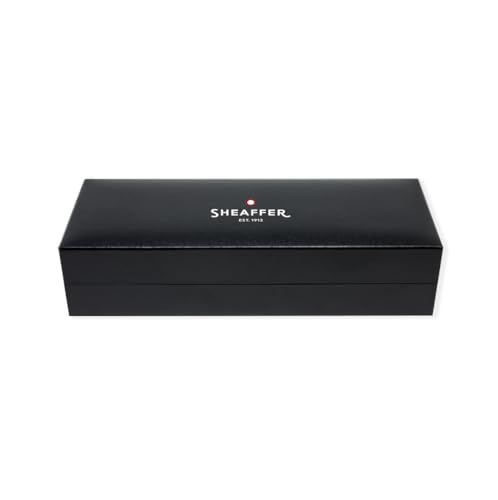 Image of Sheaffer Fountain Pen Sagaris 9475 Gloss Black Barrel and Chrome Cap With Gold Tone trim | Medium Nib | Premium Black Pen