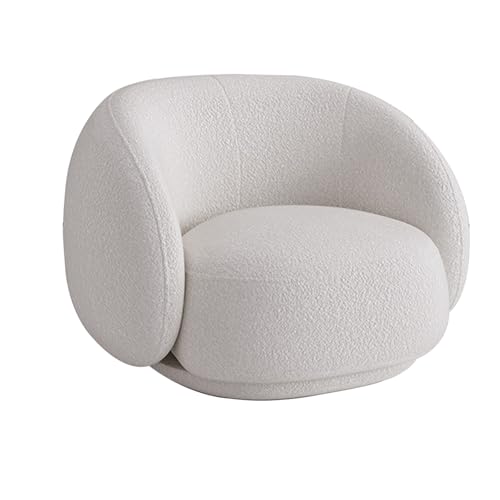 HGFVNFVKHA Sillones para el Salón, Sillon Lectura de Suave Forro Polar de Cordero con Respaldo Ergonómico Curvado, Butacas Salon para Sala de Estar, Dormitorio u Oficina(White)
