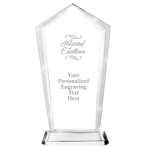 Crown Awards Personalized 10.25" Engraved Award of Excellence Skyscraper Crystal Award