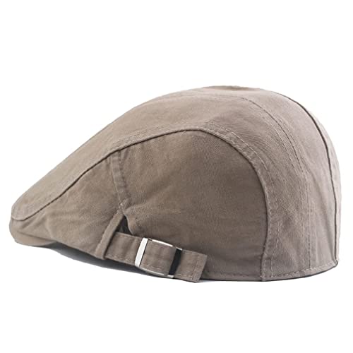 Image of Quanhaigou Men's Cotton Flat Ivy Gatsby Newsboy Driving Hat Adjustable Irish Cabbie Ivy Driving Hunting Cap