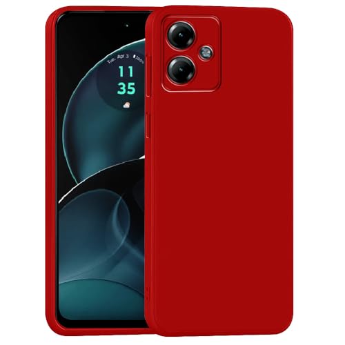 Image of Back Cover for Motorola Moto G14 4G | Full Camera Protection | Premium Liquid Silicon Case | Flexible Bumper Case for Motorola Moto G14 4G (Red)
