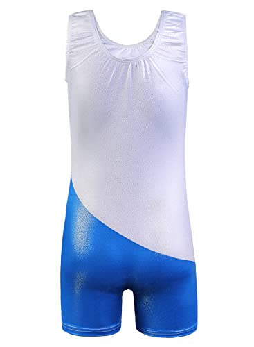 Leotards for Girls Gymnastics Toddler Dance Biketards Mermaid Unicorn Athletic Dance Wear Shiny Rainbow Blue Hotpink