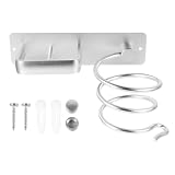 Soporte de Pared para Secador de Pelo de Aluminio Plata