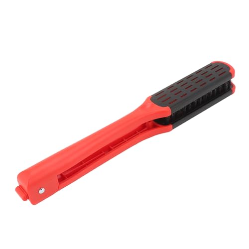 Peine alisador de cabello en forma de V, cepillo alisador antiestático con calor, cepillo secador con ventilación hueca y mango ergonómico de ABS para secado rápido en casa (Rojo) miniatura 5