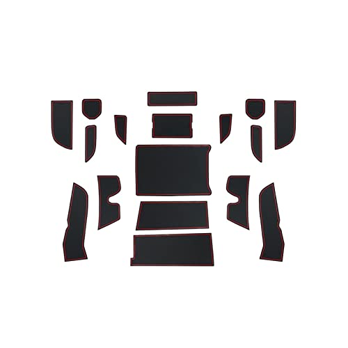 Tapis de rainure de porte anti-dérapant pour Acura RDX protection silicone rouge