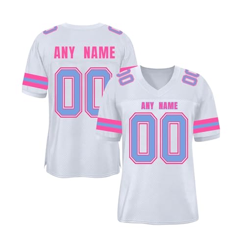 Camiseta de Fútbol Americano Personalizable | Camiseta de Rugby Vintage para Hombre, de Manga Corta, Cuello en V, Mujeres, Juveniles y Preescolares Camisetas Deportiva Hombre