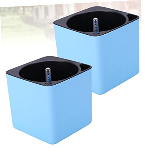 Yardwe 4 Pcs 1 Set Small Terrarium Planters For Indoor Plants Desktop Flower Planter Decorative Flowerpot Succulent Plant Pot Self Watering Flowerpot Desktop Plants Holder Pot Orchid Blue #TOP2