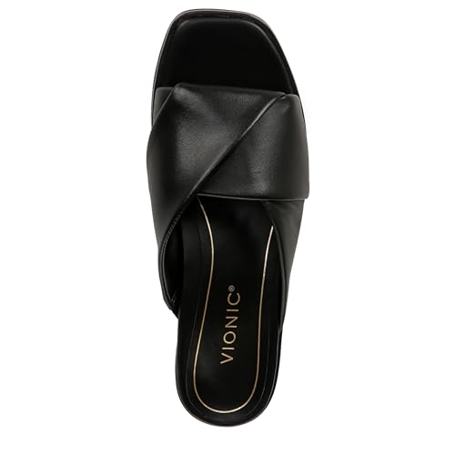 Vionic Women's Poppy Miramar Slide Comfortable Flat Sandals- Supportive Dressy Sandals Comfort Shoes That Includes a Concealed Orthotic Insole Sizes 5-123