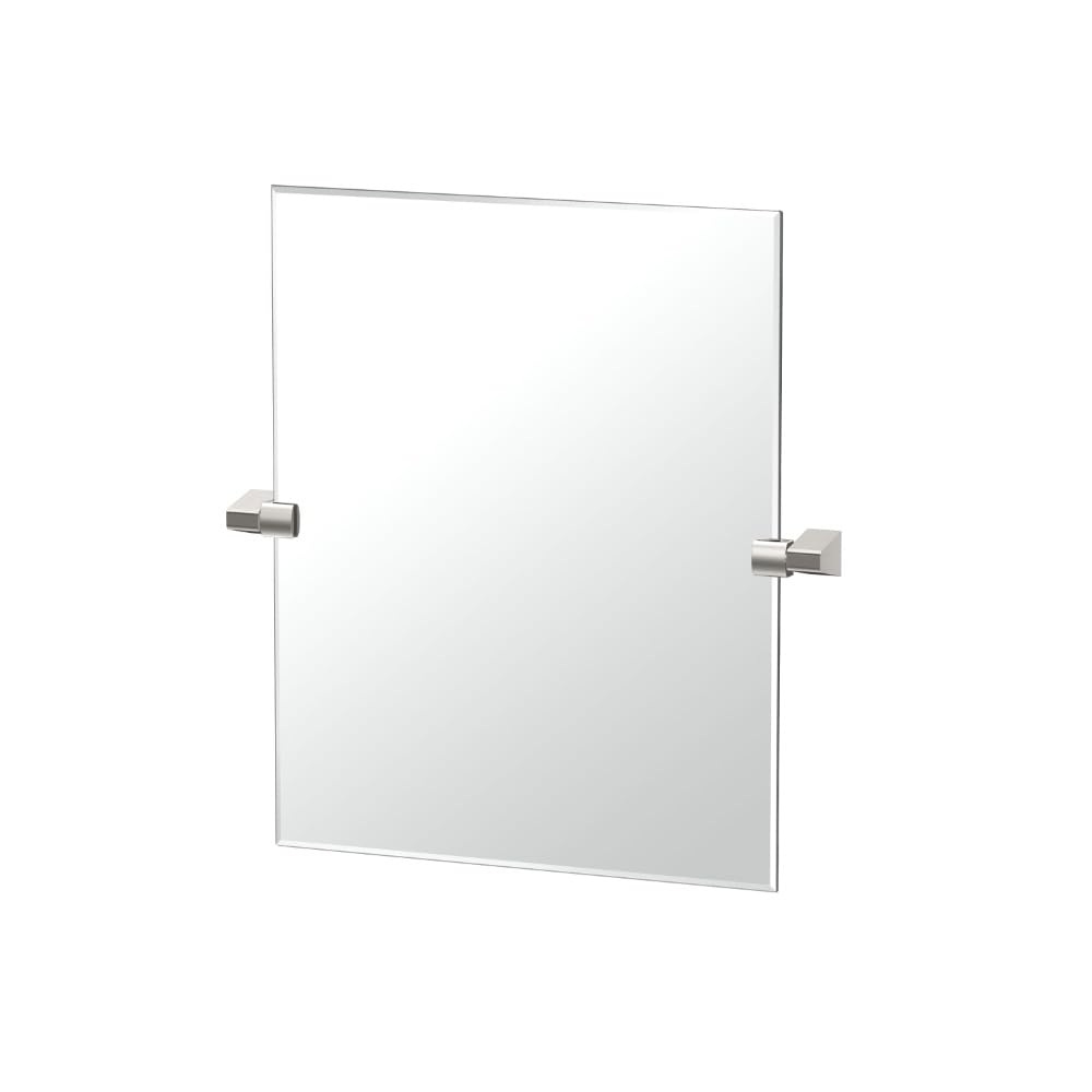 Gatco 5669SM A-Line Frameless Rectangle Mirror, 24 Inch, Satin Nickel