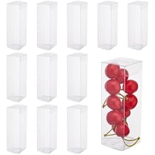 DICOSMETIC 40Pcs 1.57 x 1.57 x 4.72 Clear PVC Plastic Gift Boxes Rectangle Waterproof Clear Favor Boxes Transparent Folding Gift Packaging Box for Candy Molds Wedding Party